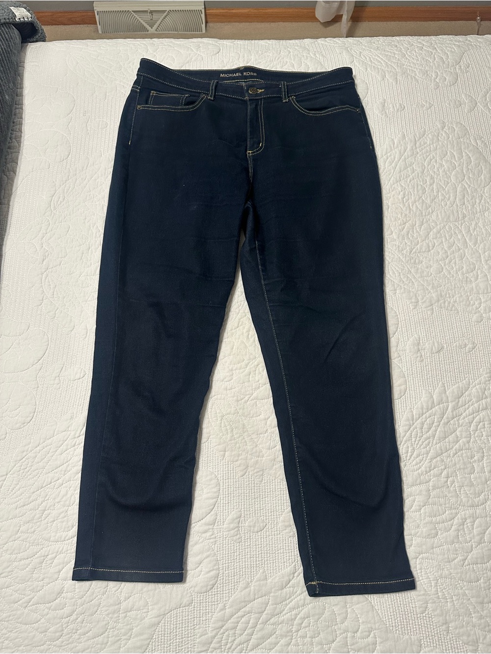 Michael Kors Women's Dark Navy Straight-Leg Jeans